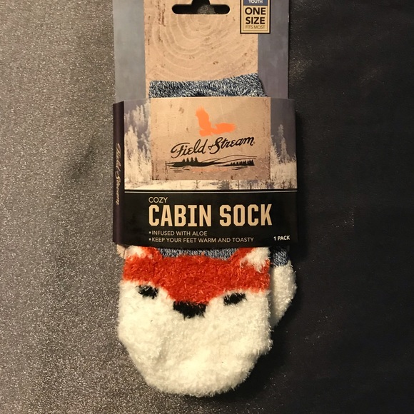 Cozy Cabin Fox face Ankle Socks - Aloe infused - Picture 3 of 3